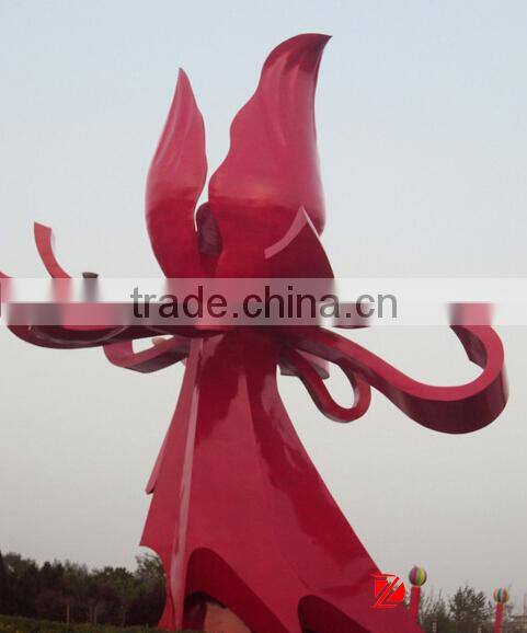 City square stainless steel rose sculpture