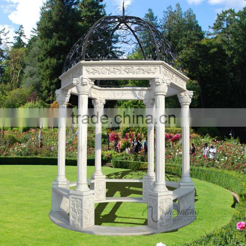 hot sale modern home decor marble carving garden luxury gazebo