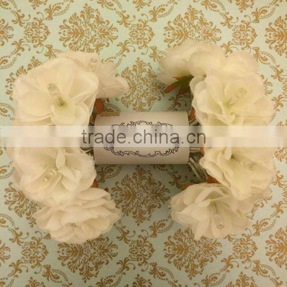 White Rose Flower Garland Fairy and String Lights Wedding Decor