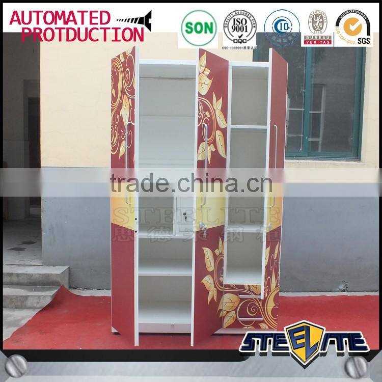 Spraying decoration 3 door metal wardrobe godrej almirah designs with price