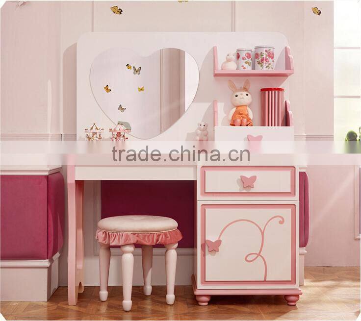 Modern pink handmade carved angel wings upholstered unique kids princess bedroom furniture sets - BF07-70346