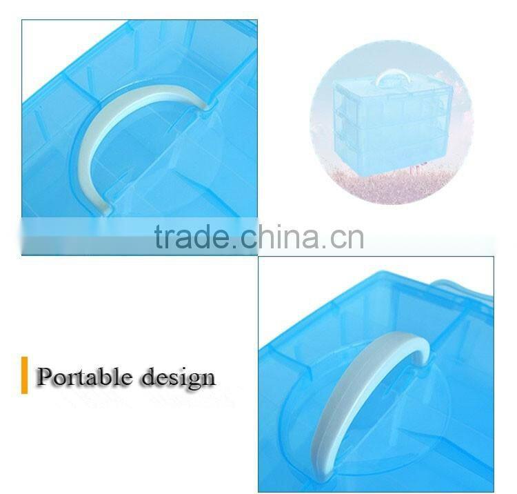 32cm XL Size Three layers Clear Portable Plastic Tool Organizer Container Divider Storage Bin&Box Tackle box