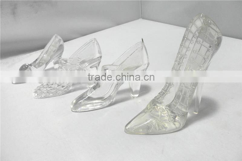 Acrylic transparency crystal wedding shoe & Islamic wedding hanging&table gifts for Valentine's Day