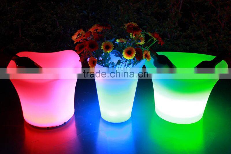 100% PE plastic luminous led Plastic flower pot furniture