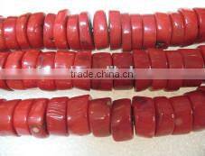 wholesale 16" 17mm large red abacus shaped natural loose coral beads