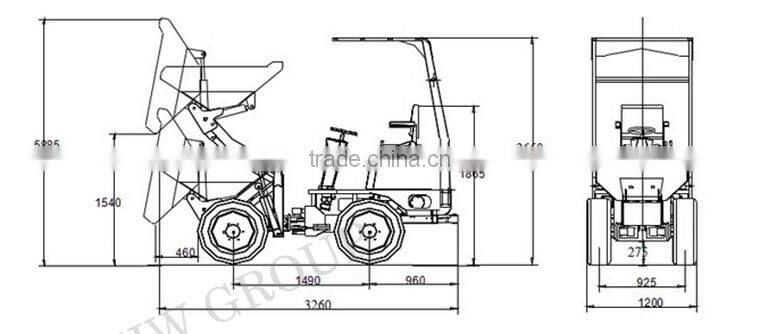 Mini 1ton Wheel Dumper Loader