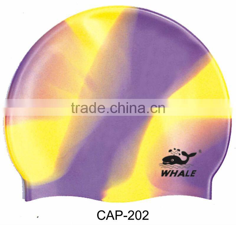 Embosses swim cap,Multi color design swimming cap(CAP-200)
