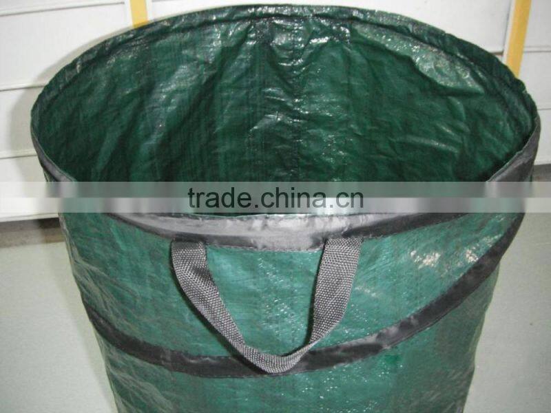 Wholesale 90L capacity pop up garden waste bag Reusable leaf bag with PP handle