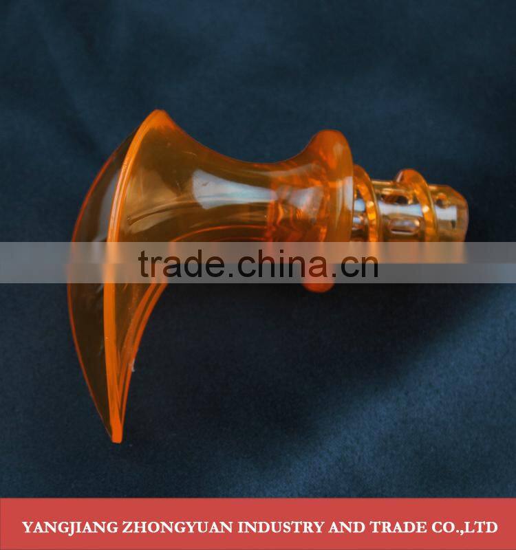 Plastic trumpet shaped hand lemon squeezer