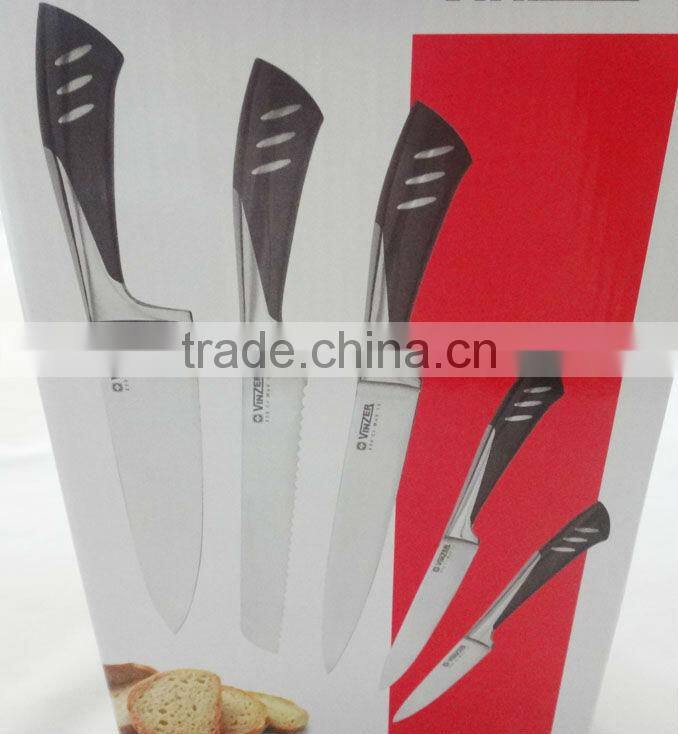 5 pcs kitchen knife with knife stainless steel holder