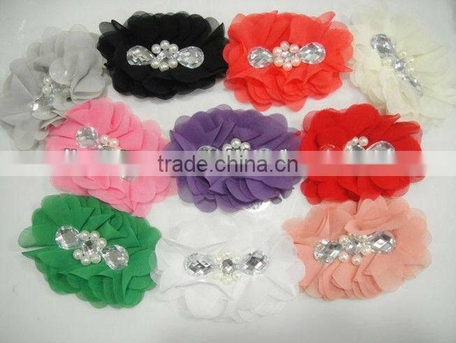 CF0386 New arrival fashion large ivory pearl center lace CF0386 New arrival fashion large ivory pearl center lace hair bow
