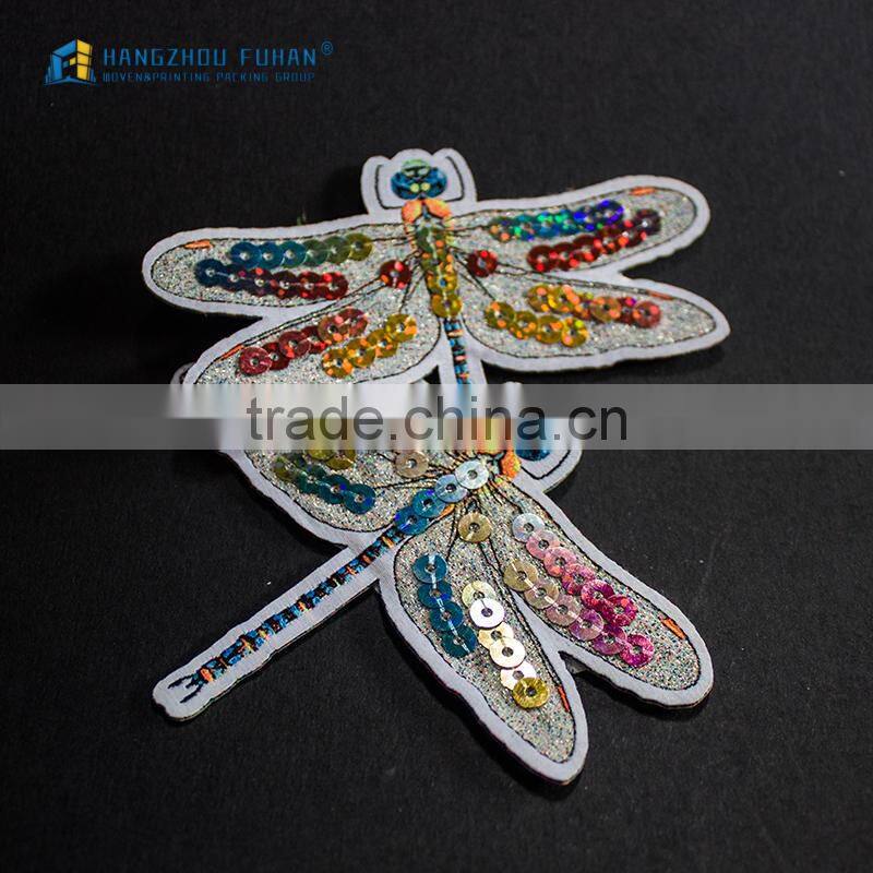 Manufacturer Wholesale Dragonfly Embroidery Applique Beads Patch