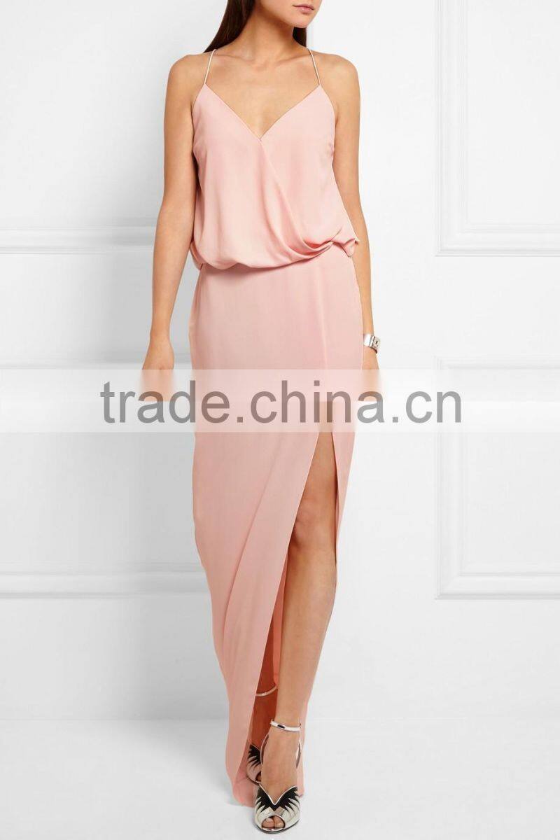 Ladies Western Designs Dress Gathered Twill gown Evening Cocktail Dresses 2016 HSD5456