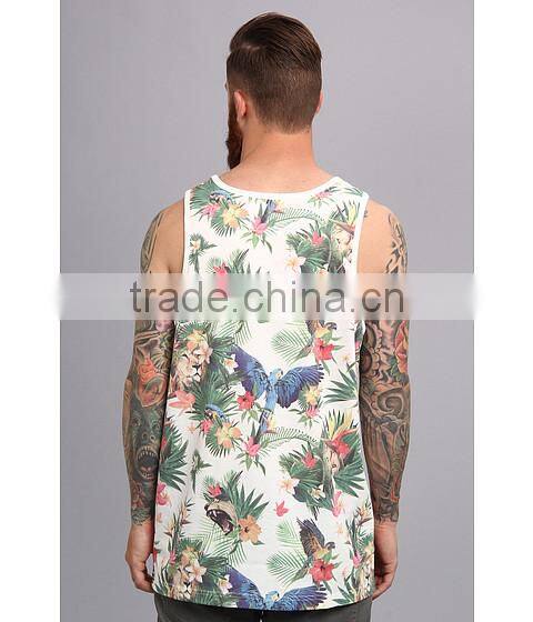 Fashion Cotton Custom Floral Sublimation Tank Top