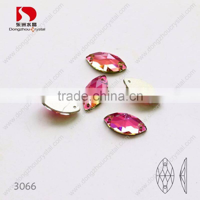 Top quality horse eye shape flatback sew on k5 crystals,sewing crystal stone for accessories