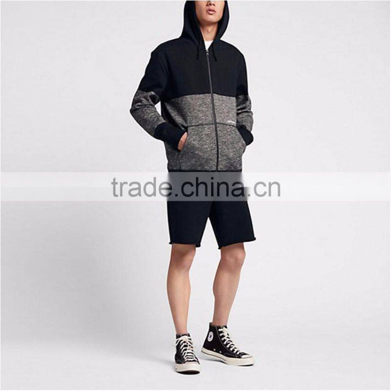 High Quality Blocked Marled Full Zip Man Hoodie