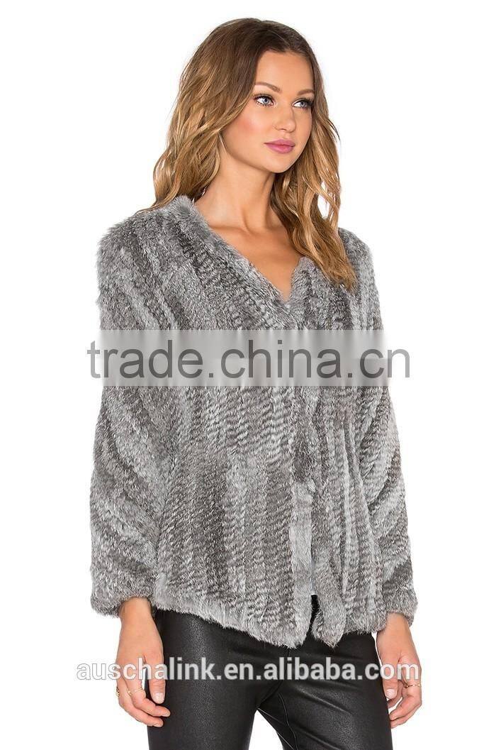 winter high quality custom rabbit fur coats girls OEM service