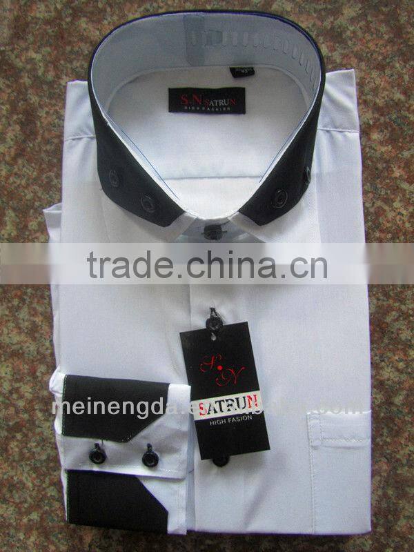 2013collar &cuff matching stylish men dress shirt