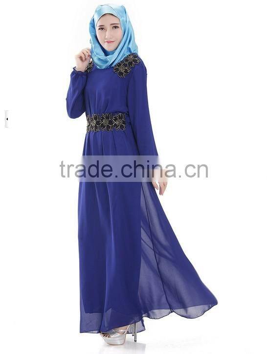 Ourself factory wholesale latest design long sleeve muslim evening dress
