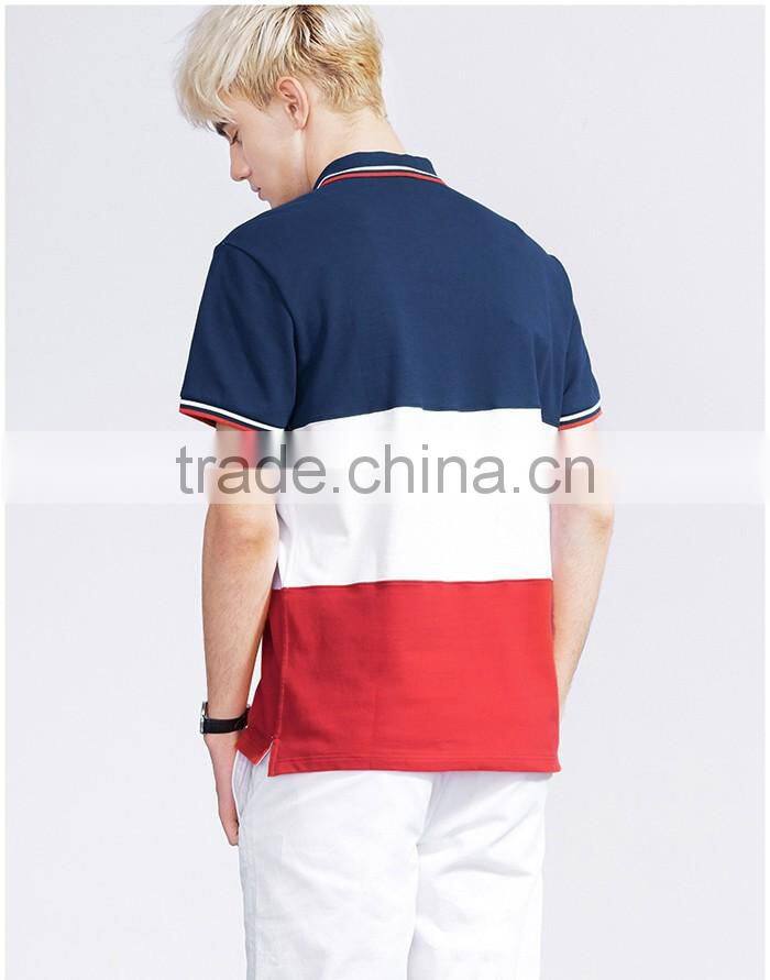 Short sleeve colorblock softextile polo t shirt