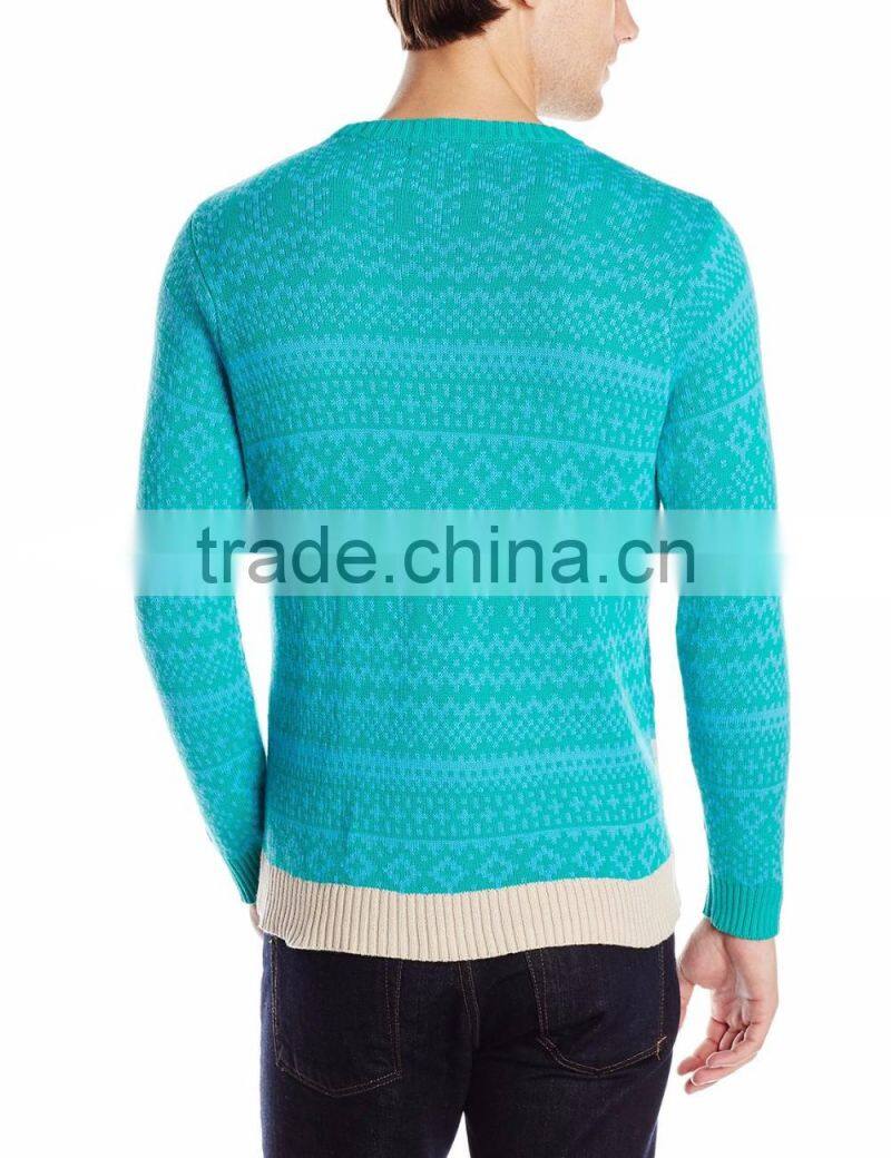 Men Light Blue Sweater Snowman Couple Pattern Ugly Christmas Sweater
