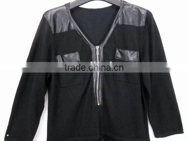 Y neck with zipper jumper tunic sweater