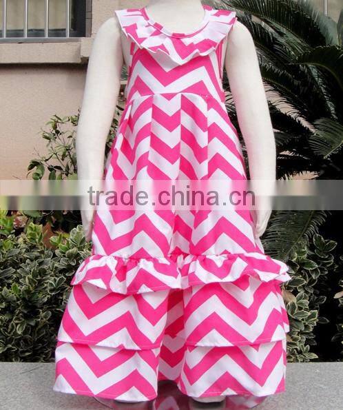 Wholesale Fashion Baby Girls Summer 100% Cotton Maxi Mommy And Me Girls Dresses Ruffled V Maxi Lace sleeveless Pettidresses