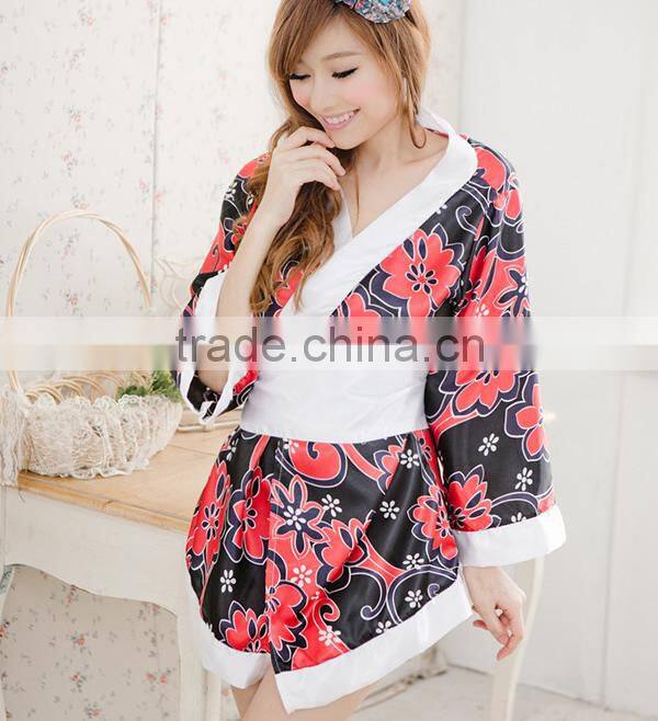 2015 polyester japanese sexy girl hot kimono