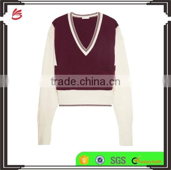 Crew Necked Pink Colored Asymmetrical Hem 100% Cashmere Sweater Women