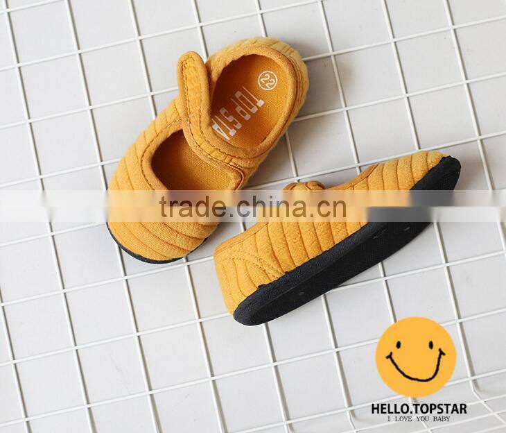 Canvas fabric girl shoes, magic velcro kids shoes