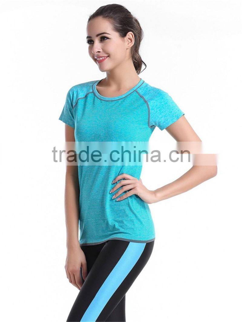 Womens Quick Dry Short Sleeve Sport Gym Running Athletic Wear Tee T Shirts Tops