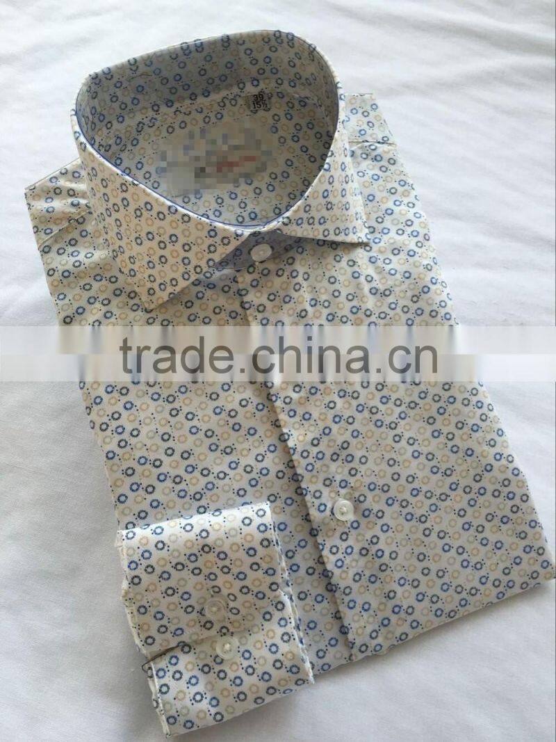 2017 Spring New cutaway collar floral casual shirts