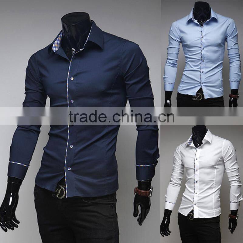 2016 Popular slim fit solid color long sleeve high quality polo shirt for men