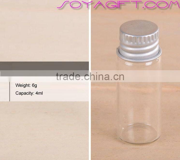 16mm Clear Glass Wishing Bottle With Cork Stopper and Test Tube for Lab