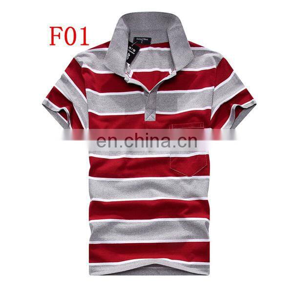 man's stripe garment wash polo shirt