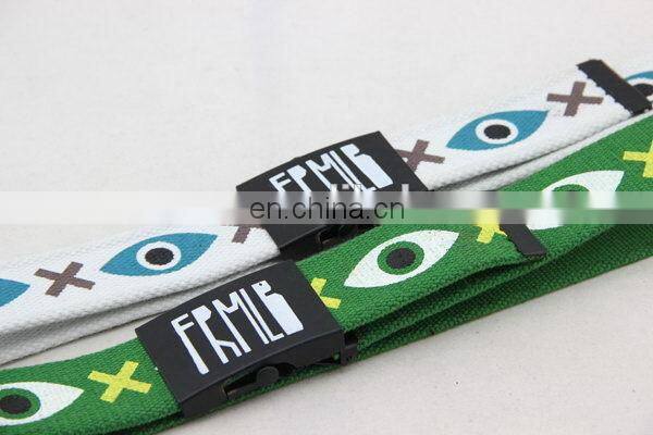 Canvas Belt With Full Printing Locking Belt Buckle