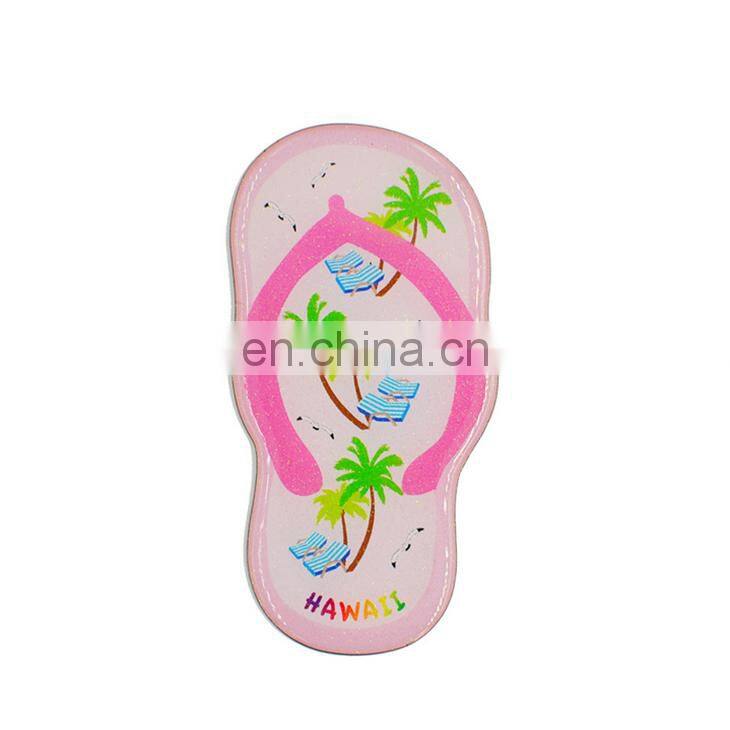 Wholesale Amazon Sale Cheap Promotional Gift Custom Home Style Glitter Epoxy Slipper Fridge Magnet