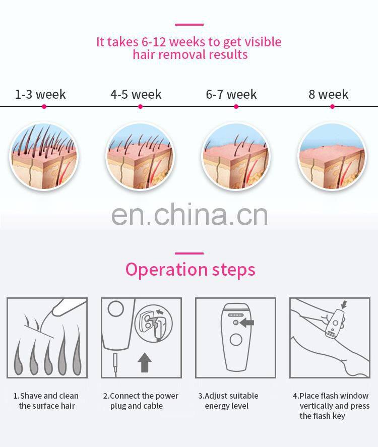 Home use permanent facial hair laser removal machine for women 350,000 flashes