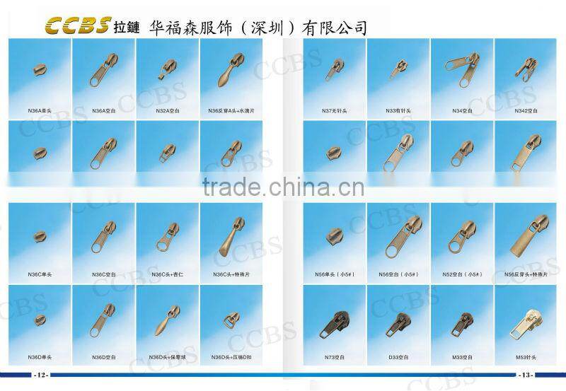 Factory Price #5 Golden Non Lock Eco Friendly Metal Slider