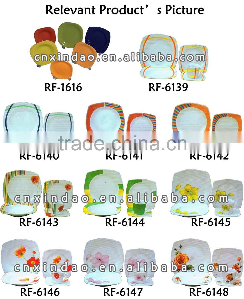 Professional China Made Custom Designed Square Pocelain Dinnerware Promotion