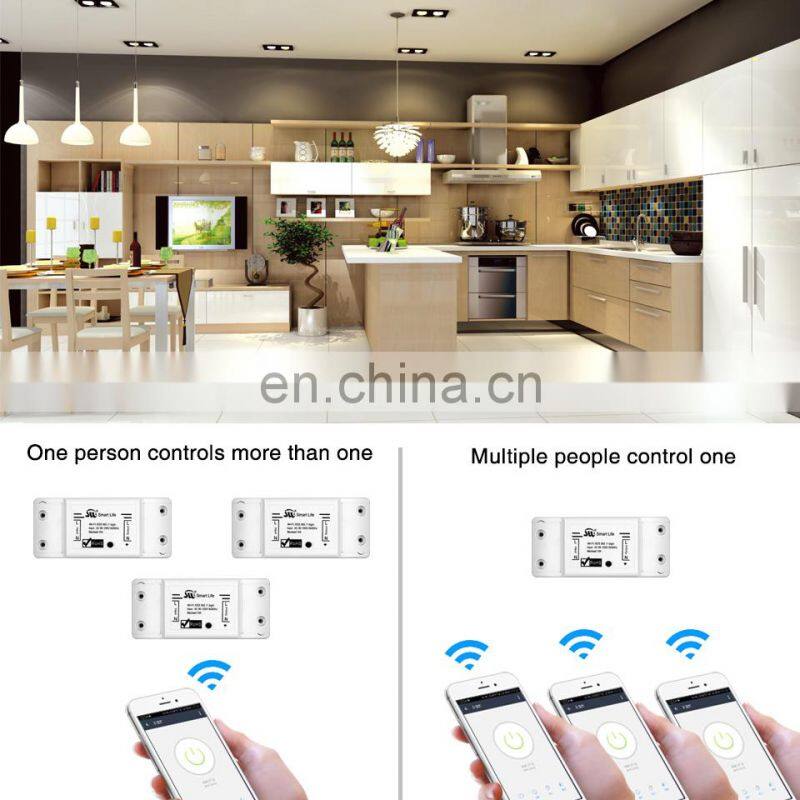 DIY WiFi Smart Light Switch Universal Breaker Timer Smart Life APP Wireless Remote Control Works with Alexa Google Home