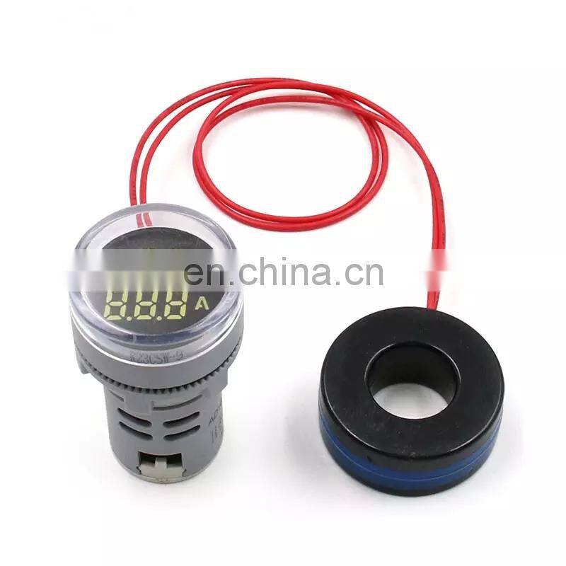 Mini Digital Voltmeter Ammeter 22mm Square AC 50-500V 0-100A Amp Volt Voltage Tester Meter Dual LED Indicator Pilot Lamp Light