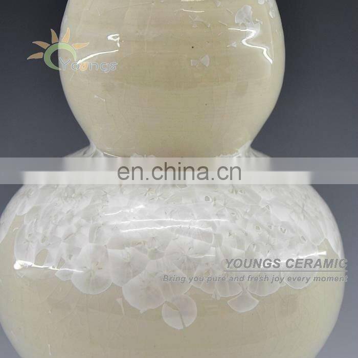 Jingdezhen Crystalline glazed White Calabash shape Vases For Home decor