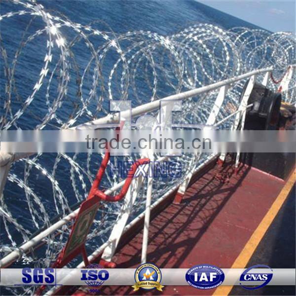 hot dip galvanized CBT-65 single coil concertina razor barbed wire