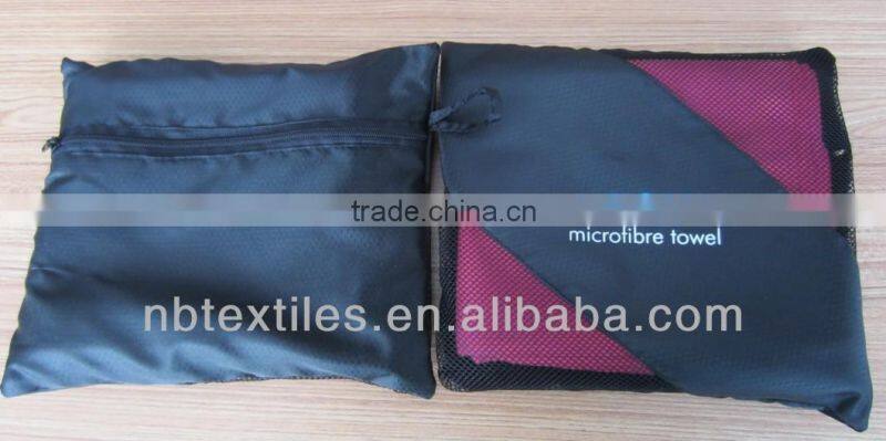 Embossed microfiber beach towel