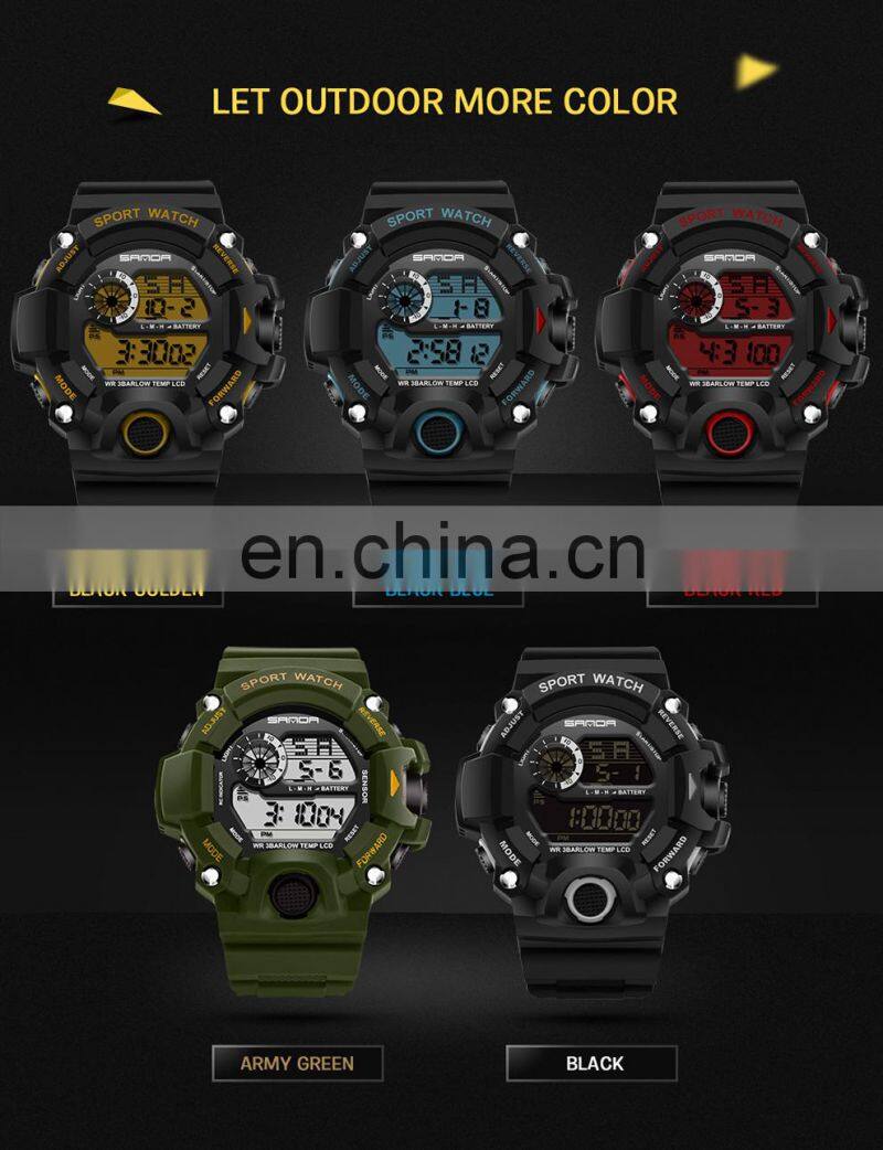 2018 Best Sanda Digital Watch Waterproof Sports Men's Outdoor Electronic Watch Multi-functional Student Smart Watch