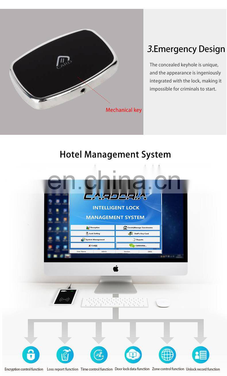 Luxury Split eletronic rfid card door lock hotel lock smart keyless IC card unlocking