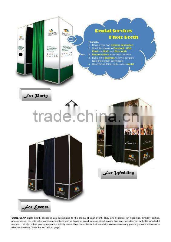 2014 New Touch Screen Self-service PhotoBooth For Wedding & Party Events