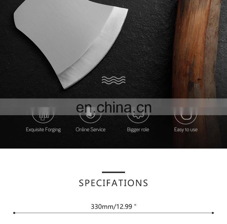 Outdoor high hardness stainless steel axe cluster from survival safety axe solid wood handle climbing axe