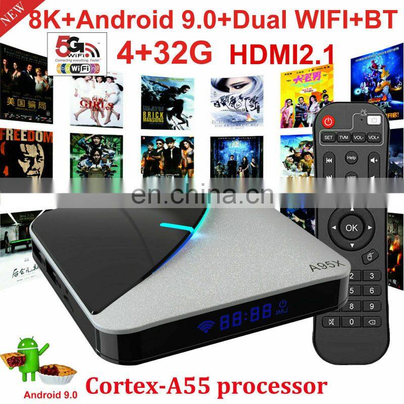 A95X F3 Amlogic S905X3 Android9.0 Dual WIFI 2gb/4gb ram 16gb/32gb/64gb ROM Private Unique RGB Light Android 9.0 TV Box